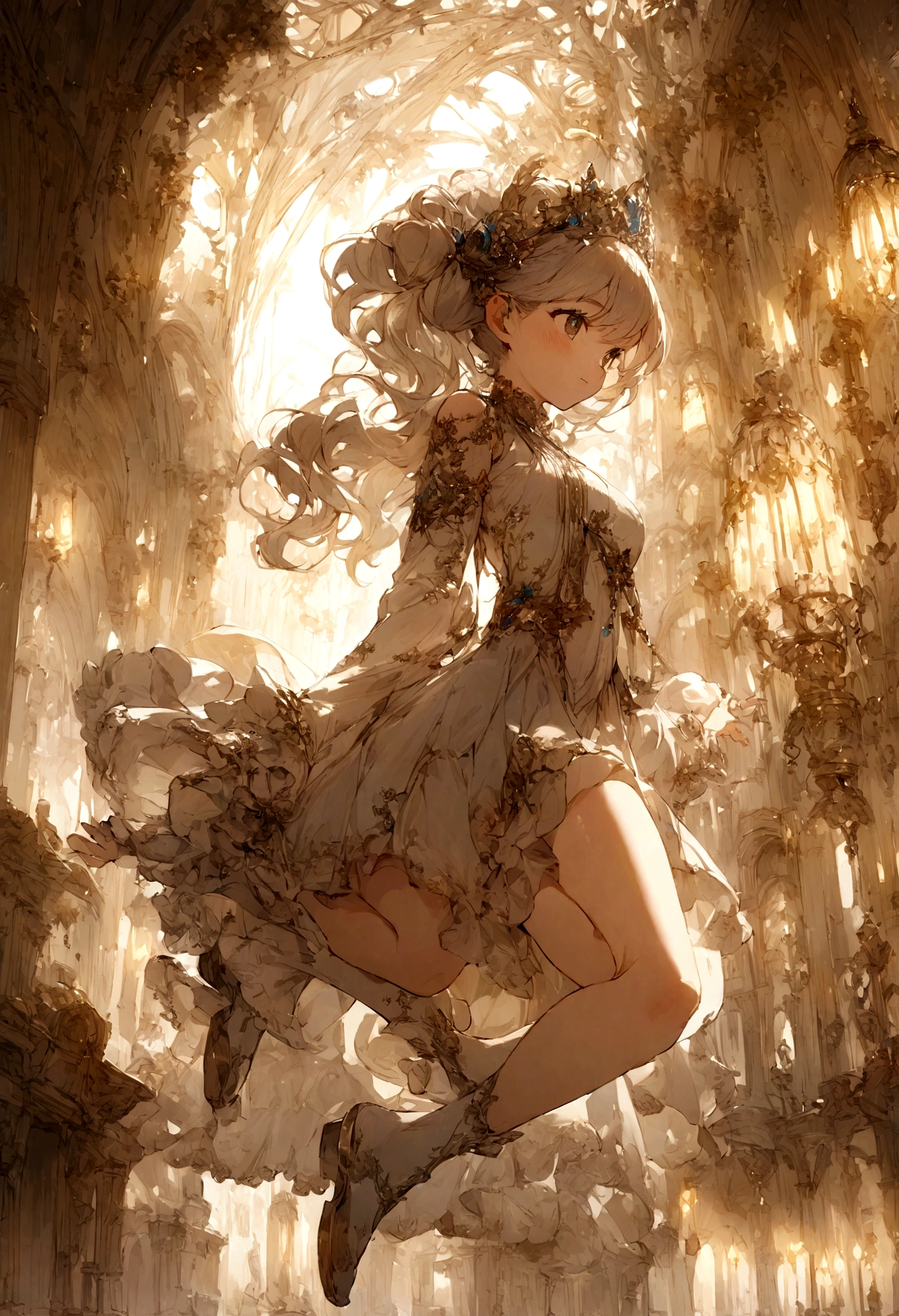Cute girls,cartoon,Full body jump