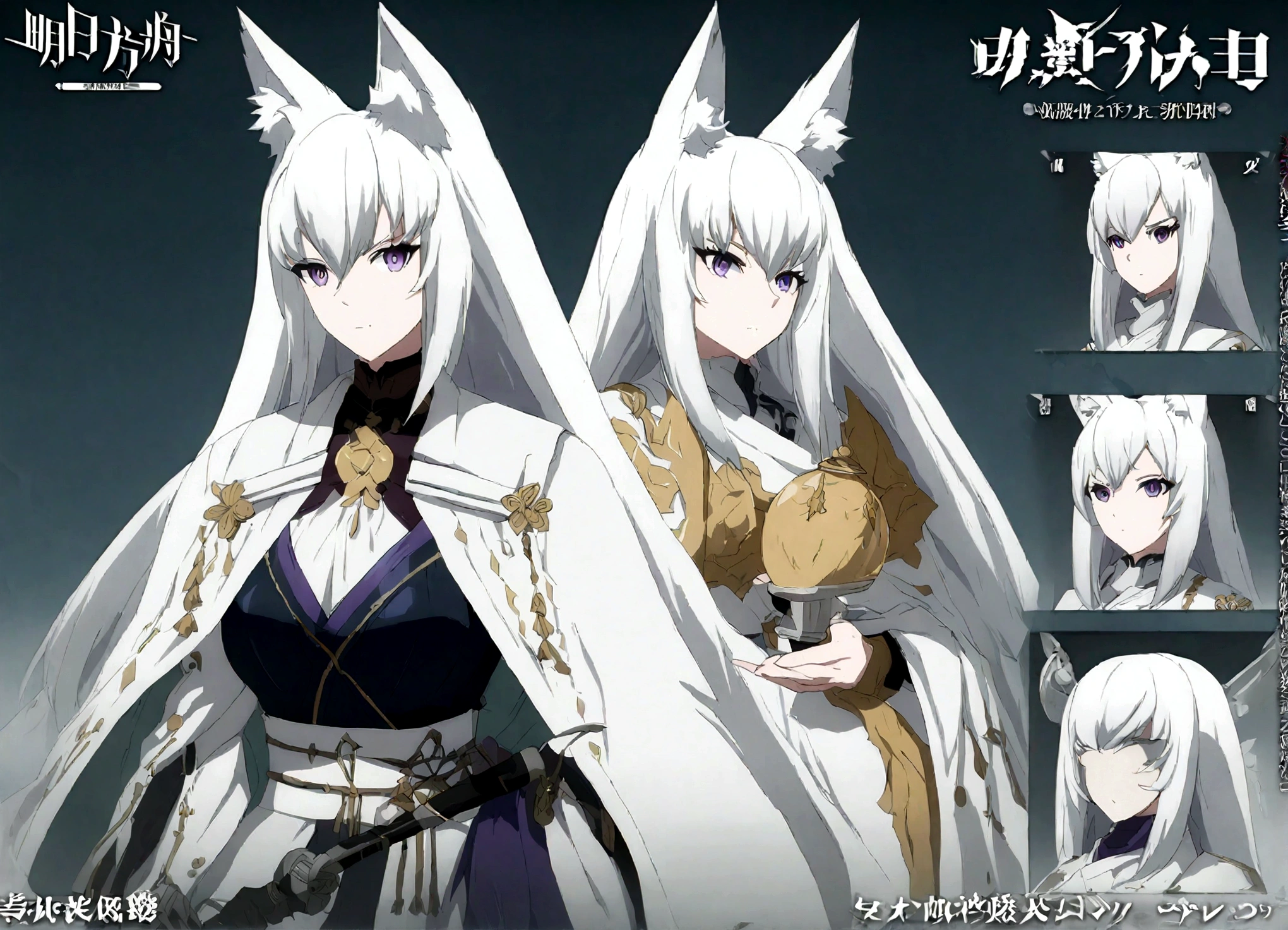 anime, a woman with white hair and a white cape holding a purple lantern, white haired deity, white fox anime, badass anime 8 k, white - haired fox, from arknights, anime epic artwork, fox nobushi, fox nobushi holding a naginata, nine tails, anime character, onmyoji detailed art, detailed anime character art