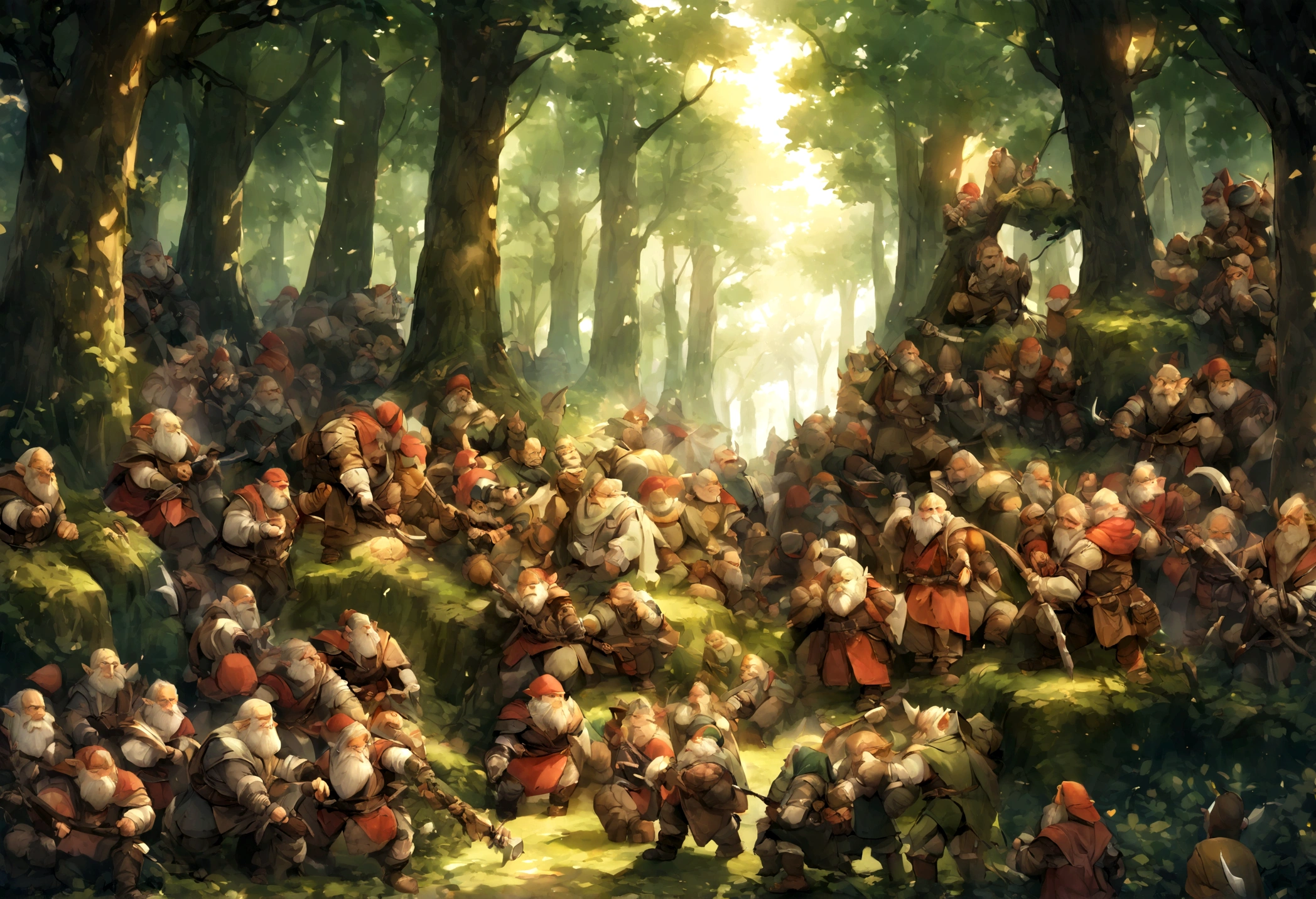 War between Dwarves and Orcs in the Forest、Thousands of Dwarves