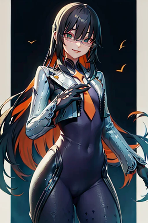 countess Daraku, long hair, glasses, gloves, pants, smile,
BREAK looking at viewer,
BREAK outdoors,
BREAK (masterpiece:1.2), best quality, high resolution, unity 8k wallpaper, (illustration:0.8), (beautiful detailed eyes:1.6), extremely detailed face, perfect lighting, extremely detailed CG, (perfect hands, perfect anatomy)