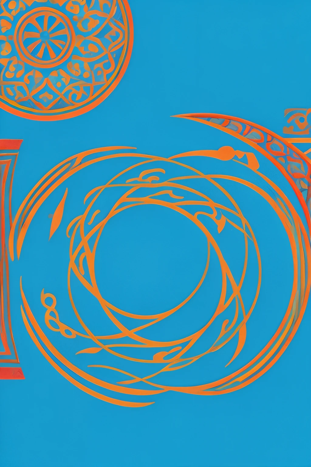 Uyghur ethnic style abstract art。Intricate patterns intertwined。The art of math。Bright colors 