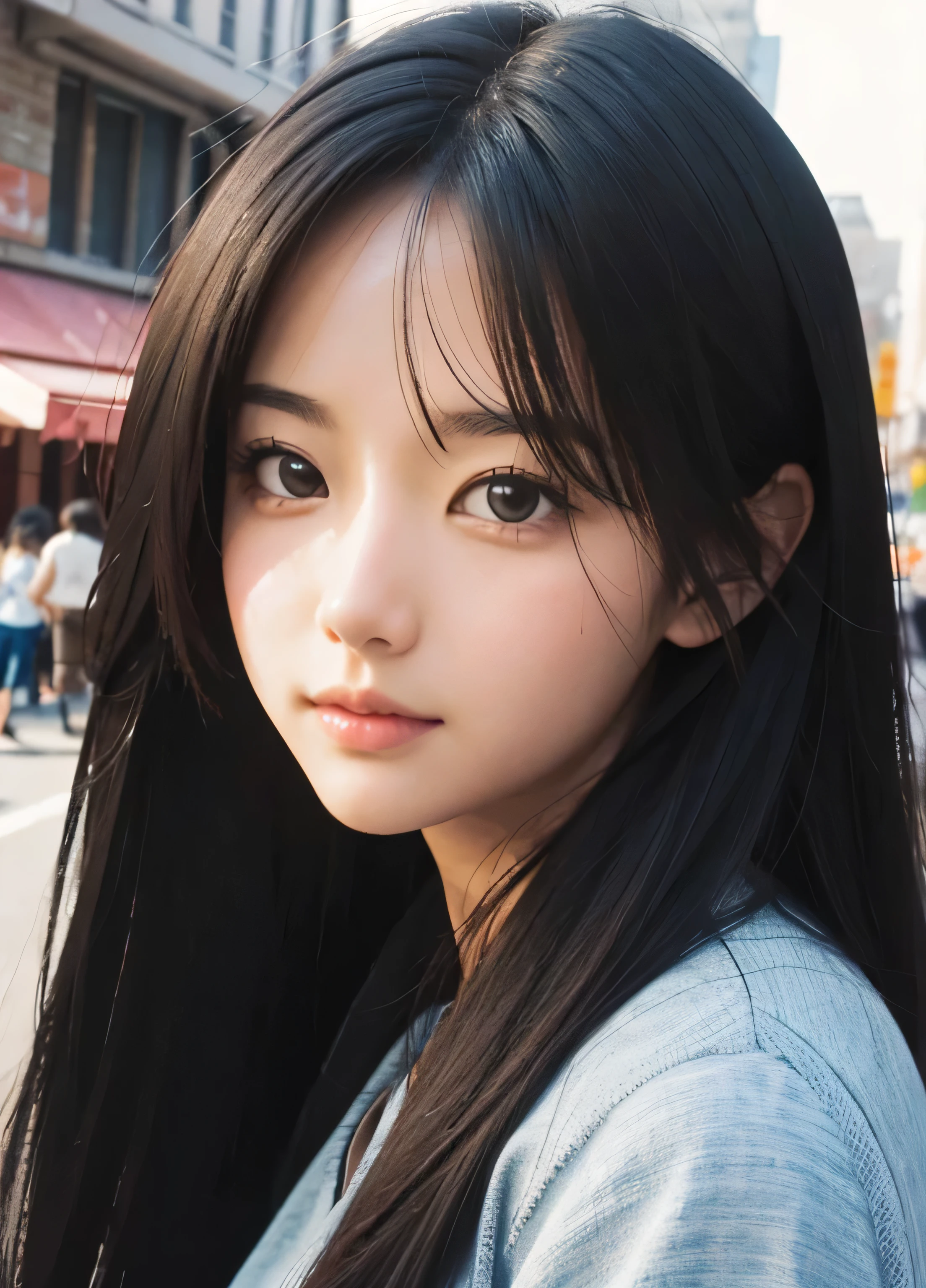 (best-quality:0.8),
(best-quality:0.8), perfect anime illustration, extreme closeup portrait of a pretty woman walking through the city