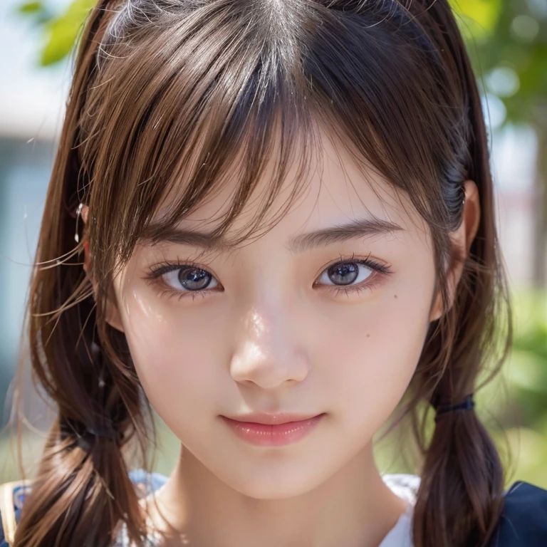 8k、Rembrandt Lighting,(Photorealistic:1.2), (highest quality), (Detailed skin:1.3), (Intricate details), Ray Tracing,2People Girls, In detail,real,RAW Photos & Realistic atmosphere,Mouth details,Glossy lips,Fine eyebrows,Soft white skin that shines in every detail,Detailed drawn eyes、eyes are yellow,Very beautiful eyes,Detailed lips、Very beautiful face,Very well-formed face、A vivid face,Beautiful, shining lips, cute日本の女の子, (Photorealistic:1.2), (highest quality), (Detailed skin:1.3), (Intricate details), Ray Tracing,2People Girls, In detail,real,Scattered beneath the surface,(blush:0.5), Detailed skin texture,Two beautiful girls, aged 12 and 18,、Detailed face、 (highest quality,masterpiece:1.3,Ultra-high resolution),(Very detailed,Caustics,8k),(Realistic:1.4,RAW shooting),Japanese,cute,Black short ponytail and twin tails,I'm looking at the camera with a smile on my face,Sailor suit,(Face Focus:1.1),(Face close-up:1.1),blue sky,Natural light