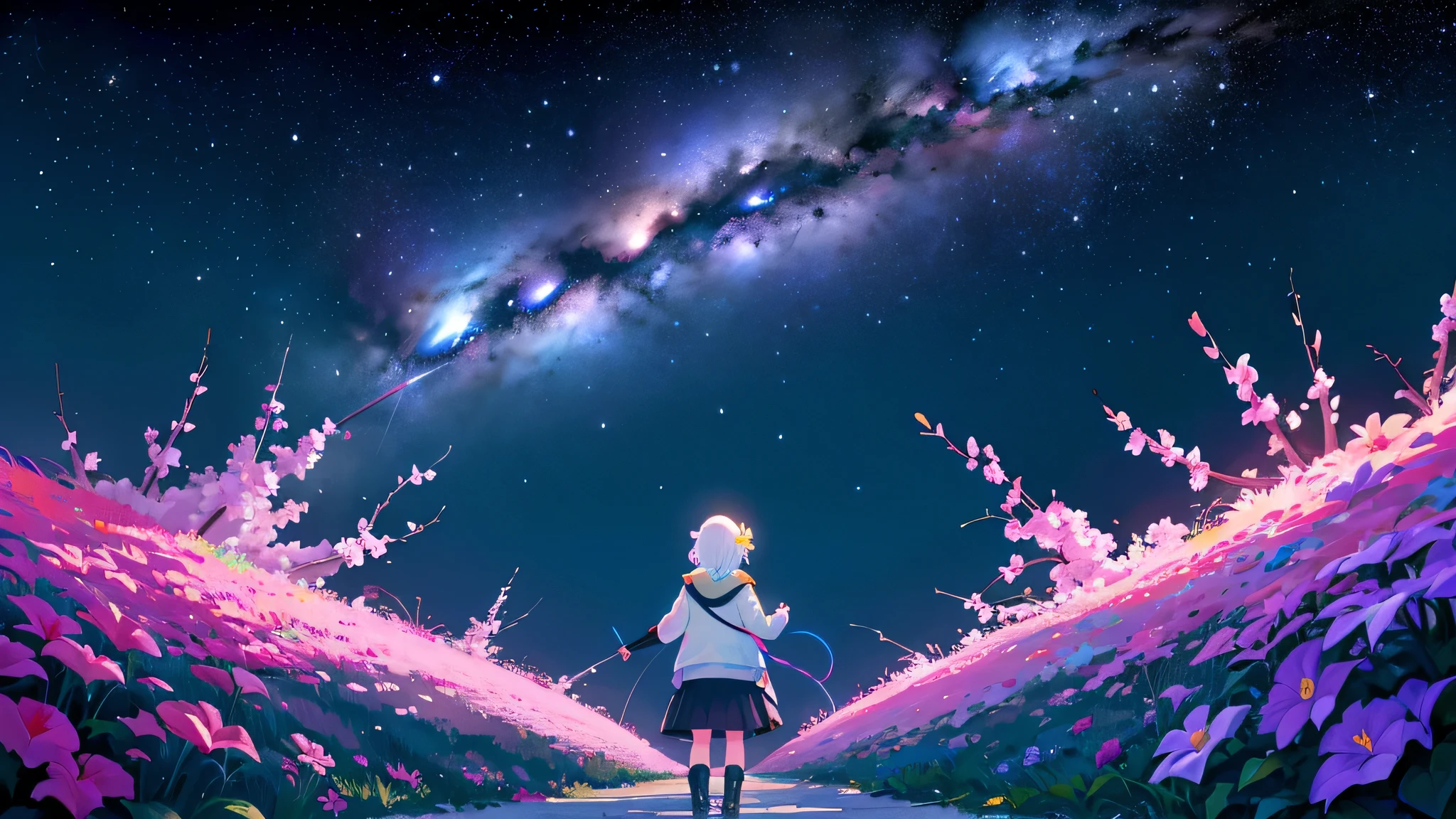masterpiece, Neon Star, Around the flower,truth, Expect it, depth, Insights, got it, Mont, Milky Way's lush translucent clouds, spectrum, Panoramic View, Star cycle, cycle, Portal, big, Extreme Light, Global Aurora