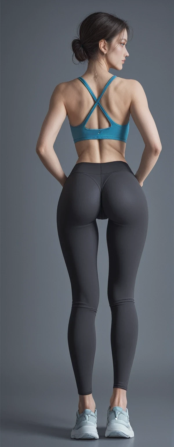 score_9, score_8_up, score_7_up, BREAK,
ass focus,from back view,Yoga Pants,Camel toe,full body,1girl,solo