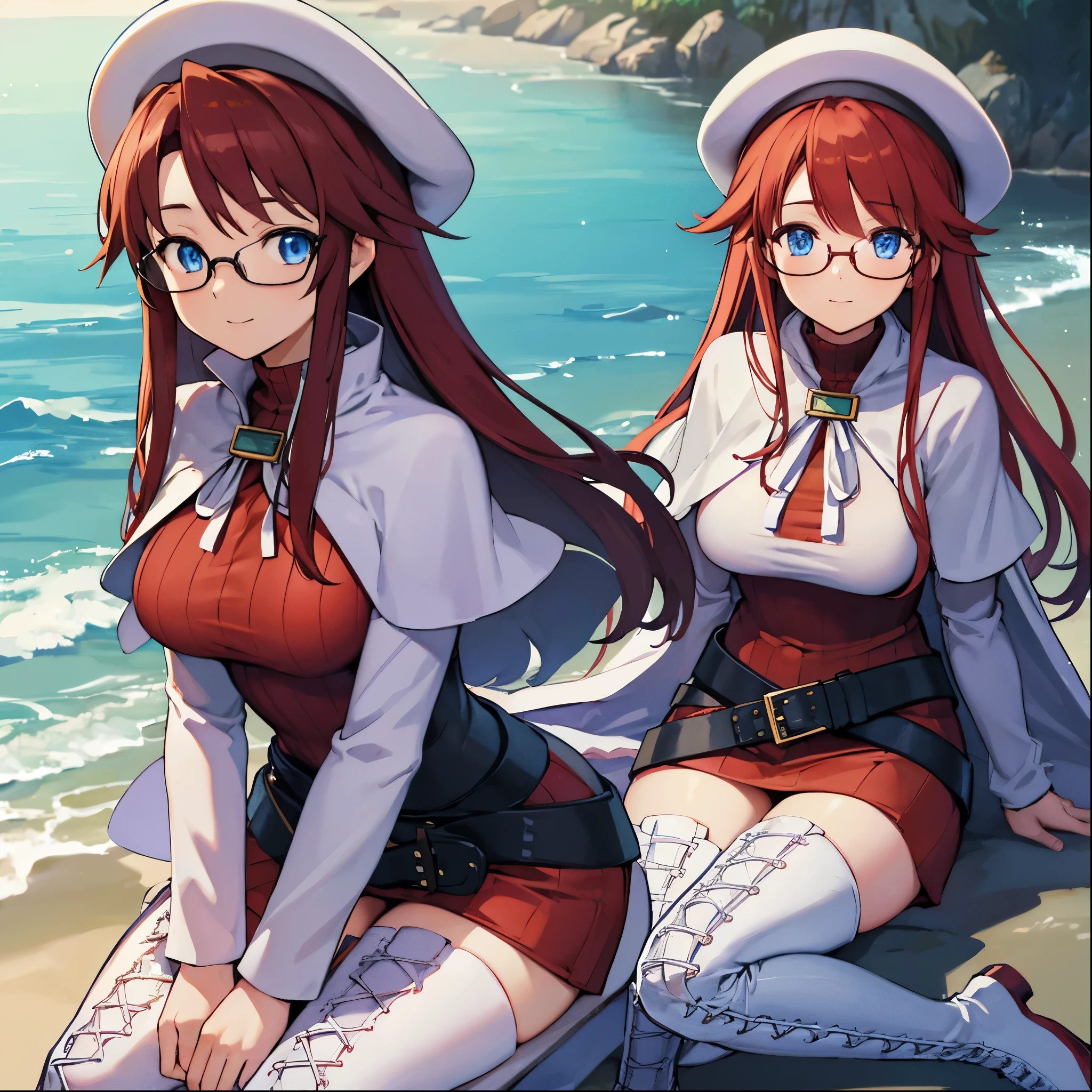 pov,nsfw,summonnightaty, aty, (young:1.3),long hair, blue eyes, red hair, beret, hat, glasses,
BREAK long hair, thighhighs, hat, dress, boots, glasses, belt, cape, sweater, zettai ryouiki, beret, thigh boots, white footwear, ribbed sweater, loose belt,solo,
BREAK outdoors, fantasy,on_a_ship,
BREAK (masterpiece:1.2), best quality, high resolution, unity 8k wallpaper, (illustration:0.8), (beautiful detailed eyes:1.6), extremely detailed face, perfect lighting, extremely detailed CG, (perfect hands, perfect anatomy),covered_nipples,covered_navel,light_smile ,(half_eyes:1.4),sword,armpit,sleepy,dynamic_sitting,barrel,red_sweater,apart_legs,magical_effect,focus_breasts,spread_legs,black_panties,light_open_mouth,