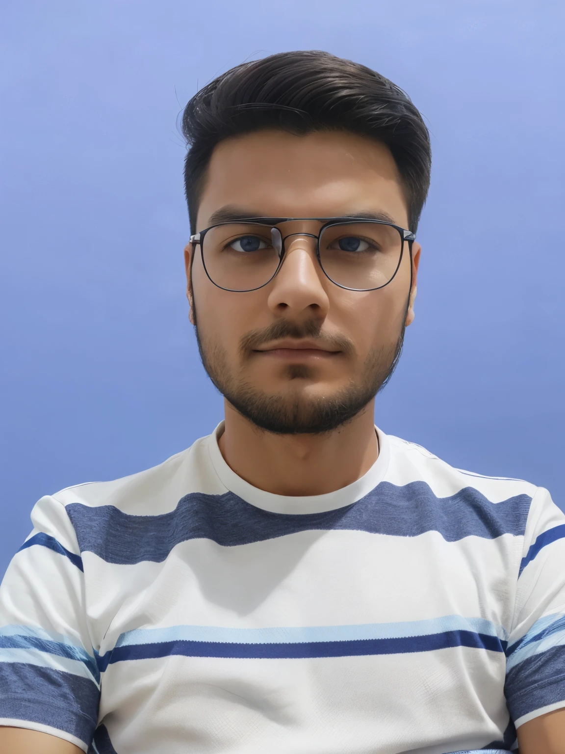 Change upper clothing to white shirt, blue blazor and tie