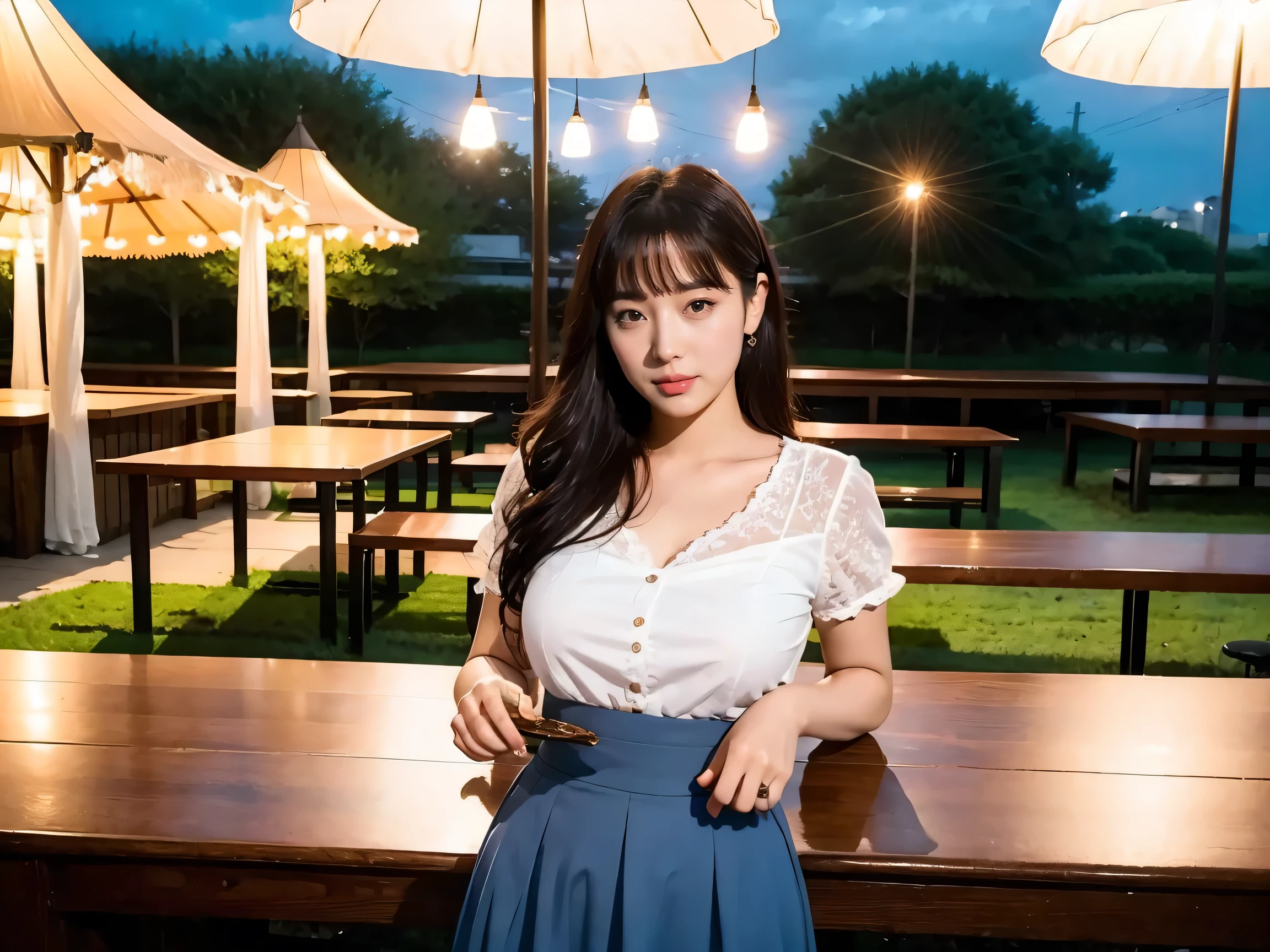(RAW Photos:1.2), (Realistic:1.4),Beautiful detailed woman,Very fine grain and face, Fine grain, Very detailed,High resolution, highest quality,8k wallpaper,masterpiece,highest quality,1 female,alone,rich,(A little chubby:0.9),Toned figure,Photograph the upper body,Narrow waist,(blouse,mini skirt,High heels),Semi-long hair,Serious face,A dignified atmosphere,black eye,Realistic,(Night Park:1.1)、Eating a lot of mushrooms、There are mushrooms on the table、There are lots of mushrooms around