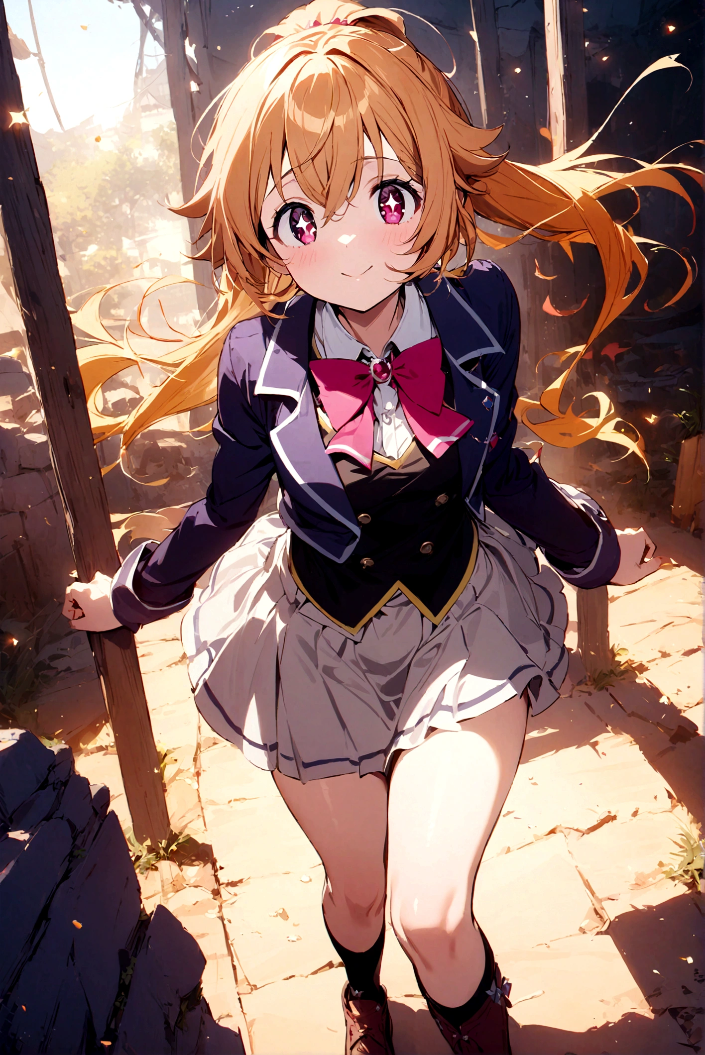 1 Girl, Rumi Hoshino (Ruby Hoshino), Hair accessories, Sparkling eyes, (Stars in the right eye:1), best quality, masterpiece
