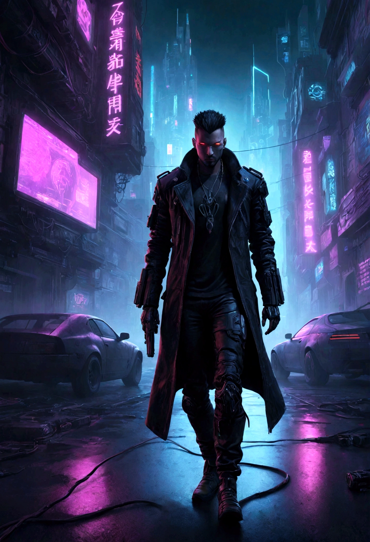 Album cover "Shadows of cyberpunk" artist SergeWolf. Cyberpunk