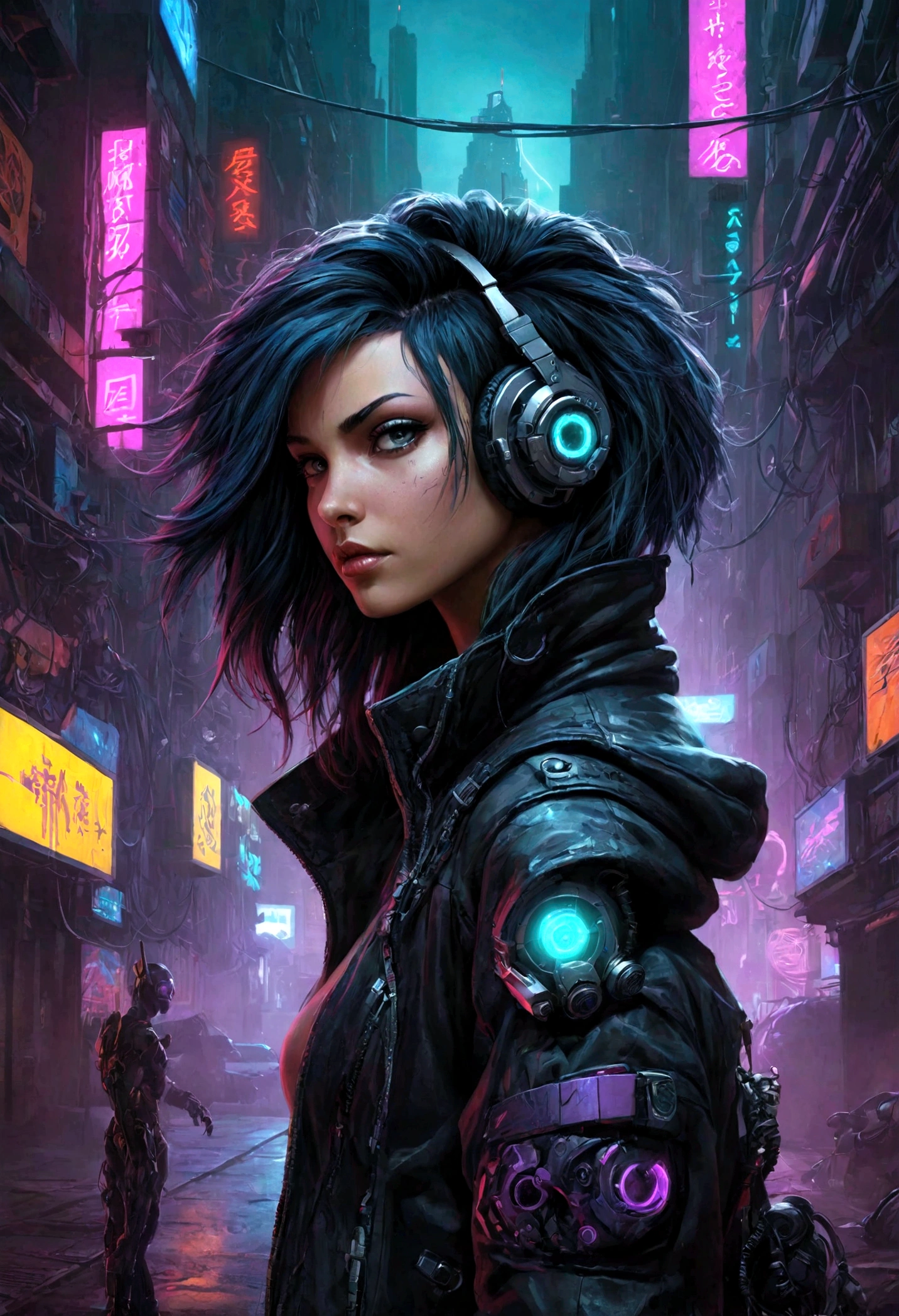 Album cover "Shadows of cyberpunk" artist SergeWolf. Cyberpunk