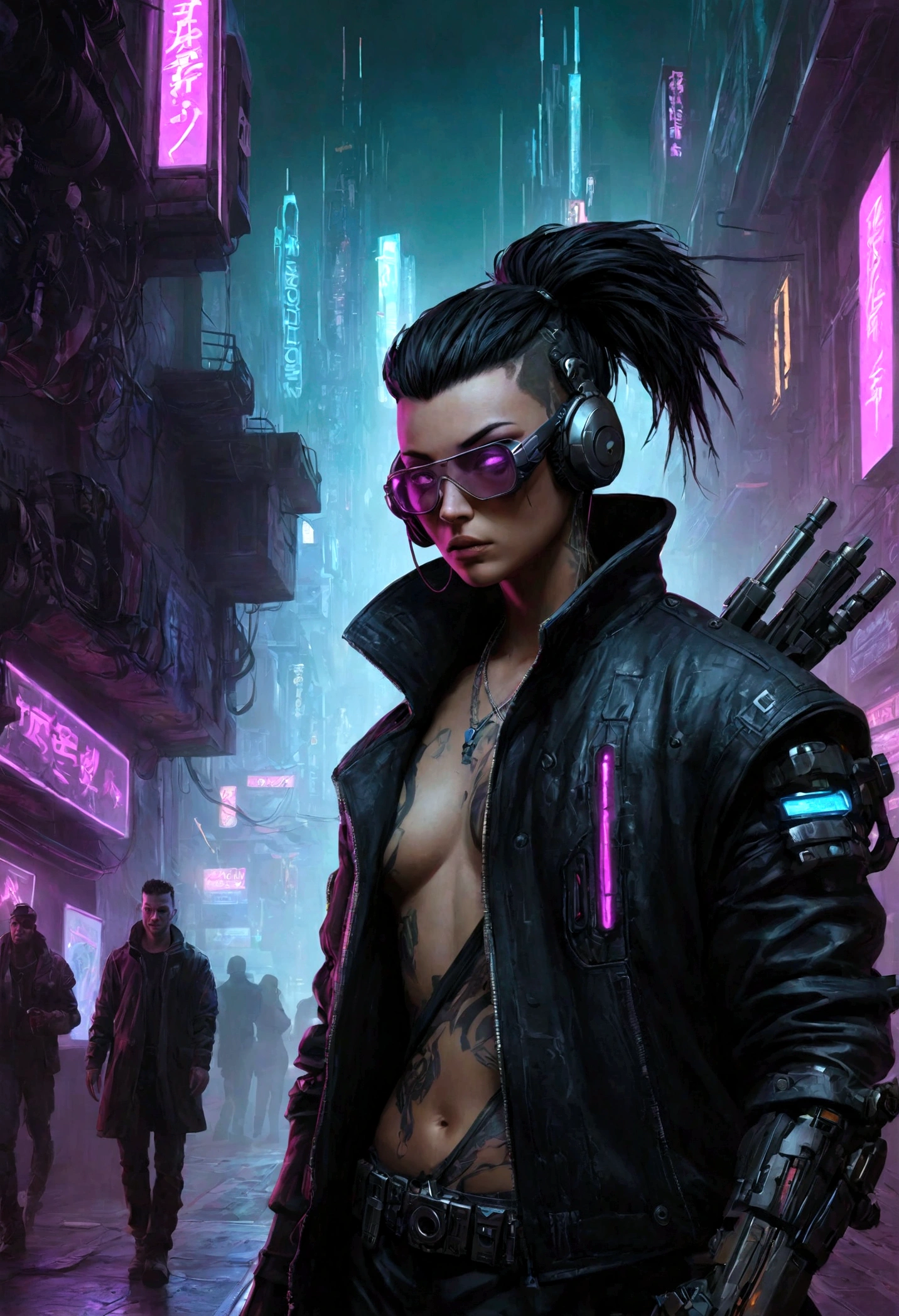 Album cover "Shadows of cyberpunk" artist SergeWolf. Cyberpunk