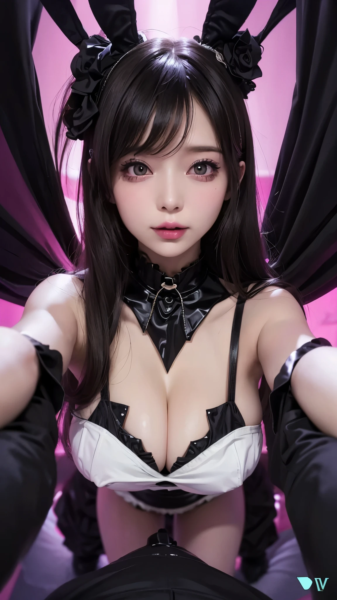 (masterpiece, best quality),flat animation,
1girl,(reverse bunny suits:1.1),(black bunny ear), (titfuck:1.1),big breast,holding breast,fellatio,looking at viewer,((pov:1.8)) ,cum on mouth,seductive smile,
(trembling, drooling),(sound effect)