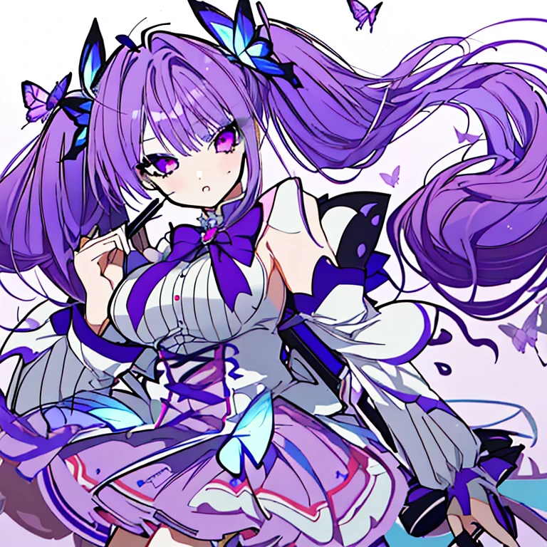 Masterpiece, Top Quality, Super Detail, One Girl, Solo, Viewer(Curve: 1.1), Collar, Bangle, Bracelet, (Thigh: 1.2), Bed, (((Masterpiece))), ((Best Quality)), Chromatic Aberration, 1girl, Solo, Skirt, Hatsune Miku, Long Hair, Thighs, Twin Tails ,Headset, Purple Eyes, Purple Hair, Full Body, Live Venue Background, Very Long Hair, Tattoo,Hair Ornament, Wearing pink swimsuit, background is sakura, background is cherry blossom, background is cherryblossom, background is cherry-blossom