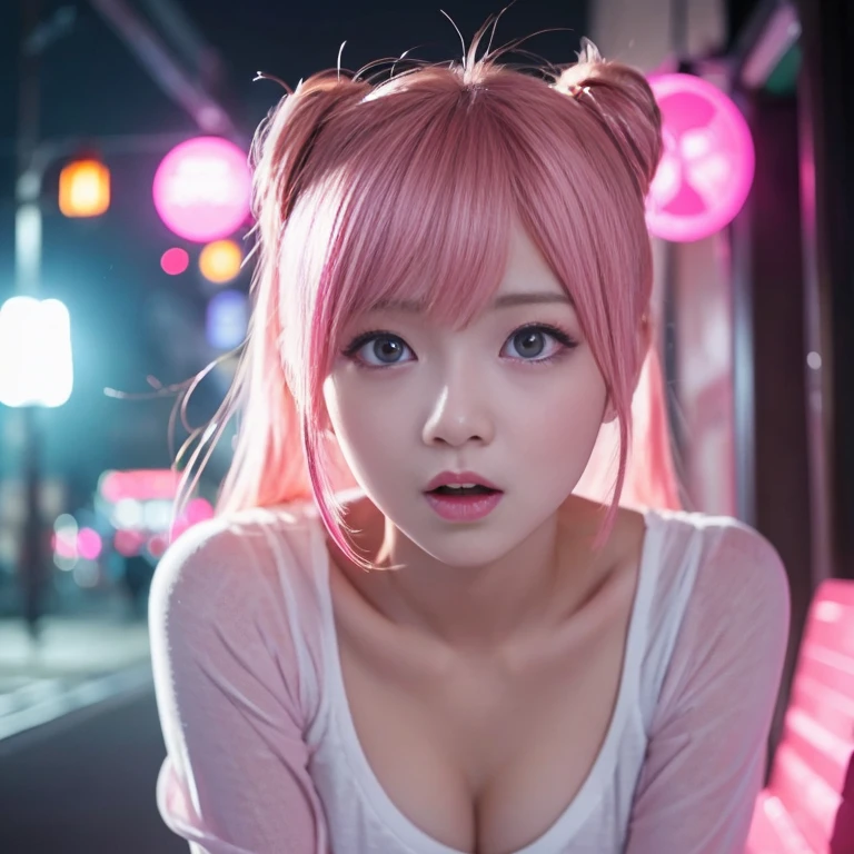 Anime-style expression,Eyes glowing pink,In the photo彼女の目にハイライトはありません.The girl in the photo is hypnotized,Half-open mouth,Similar to You'suffocate again,In the photo, she seems stunned.,Busty woman posing for a photo,Perfect expression,Likely to burst,Your breasts will get bigger,huge ,(()A lewd tattoo is carved into the cleavage,My breasts are getting bigger,Big Boobs)),Camel Toe、hugeなシジュウカラ、Nipple Puffs、Cleavage、Plump、Super big breasts、Super big butt