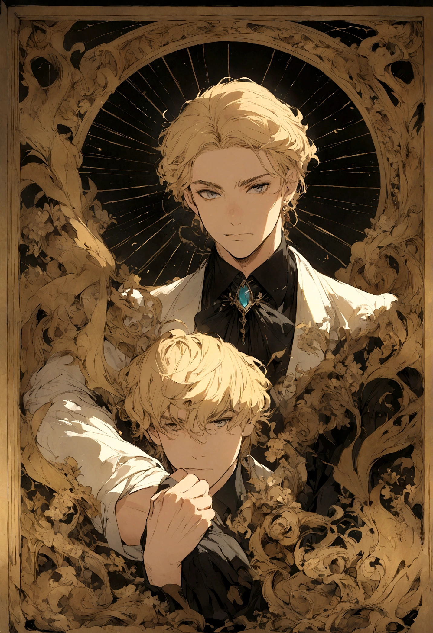 Illustration Young blond man TikToker