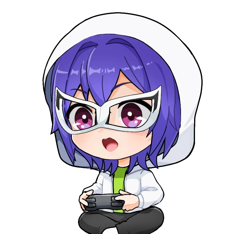 Wearing glasses and a green tie、Anime girl holding a game controller, 2D Animation style, Little monster girl, Little, Anime Moe Art Style, advanced digital Little art, Little anime girl, , Anime girl crouching, Nendoroid-like style, anime Little, Little anime, Little style, 2D Animation, Little art,Open your mouth