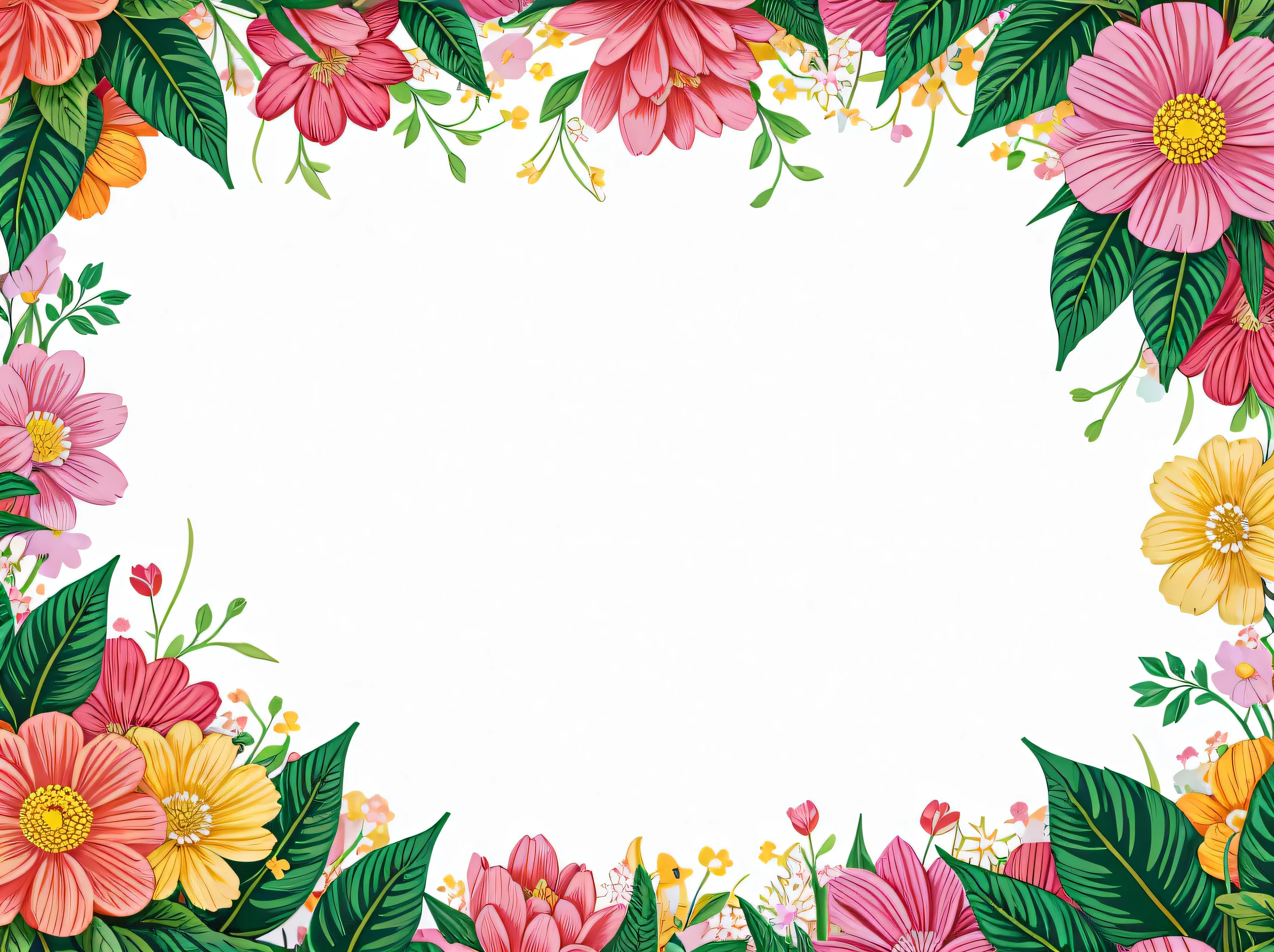 Lush floral pattern with vivid flowers and leaves, background for invitation, mother's day card