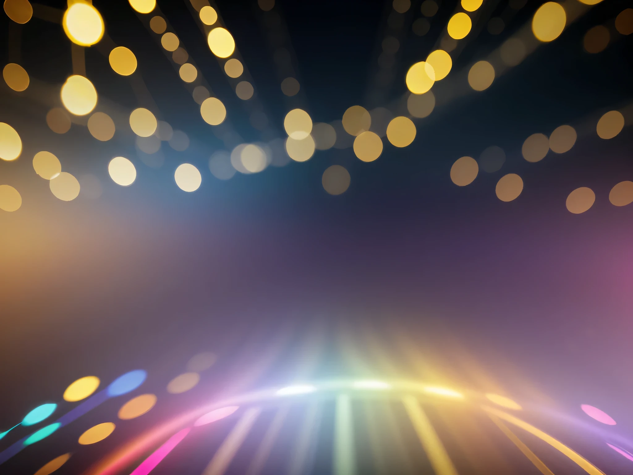 Abstract blur bokeh banner background. Rainbow colors, pastel purple, blue, gold yellow, white silver, pale pink bokeh background