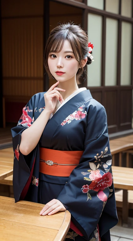 Tabletop, highest quality, figure, Super detailed, In detail, High resolution, 8k wallpaper, Perfect dynamic composition, Beautiful fine details, kimono