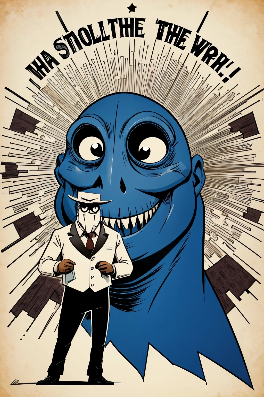 illustrate the cartoon The Invisible Man believes monsters need to be smarter and more organized to take over the world. 