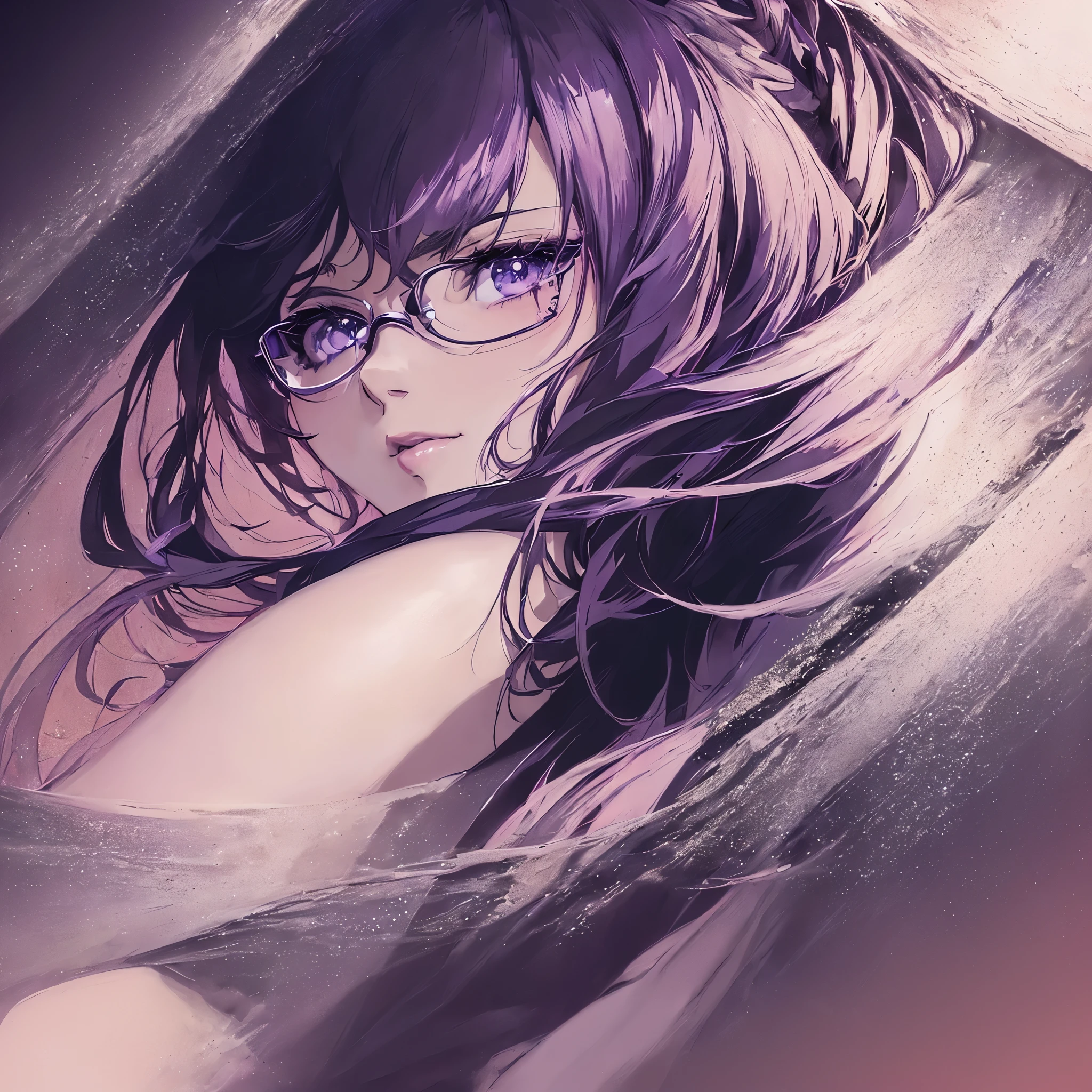 anime girl with glasses and a necklace in a dark room, artwork in the style of guweiz, anime style. 8k, 8 0 s anime art style, in the art style of 8 0 s anime, digital anime illustration, anime moe artstyle, 8 0 s anime vibe, anime style 4 k, lofi portrait, anime style portrait