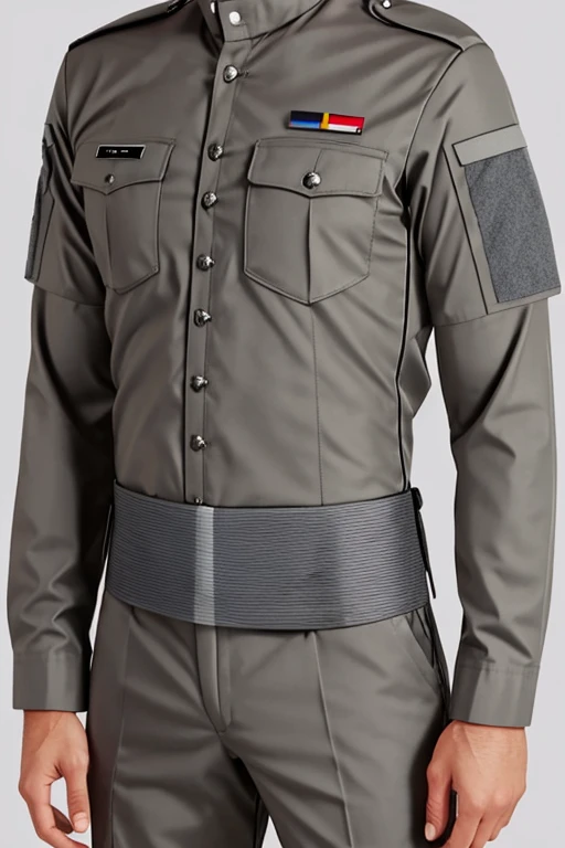 Gray combat uniform with silver stripes