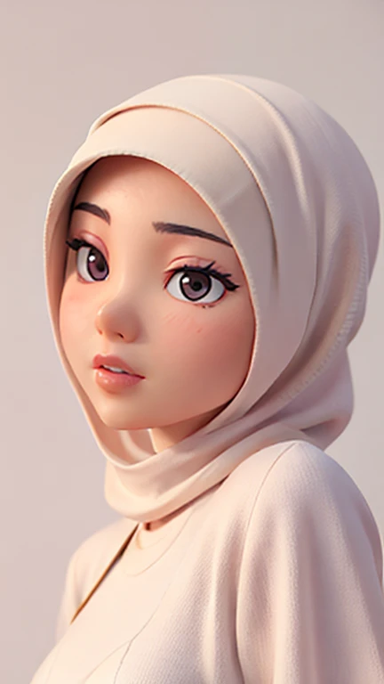 Muslim young INDONESIAN woman (ariel tatum), Instagram, hijab, portrait, picture, close-up portrait, solo, casual, feminine, fashionable, graceful, white background