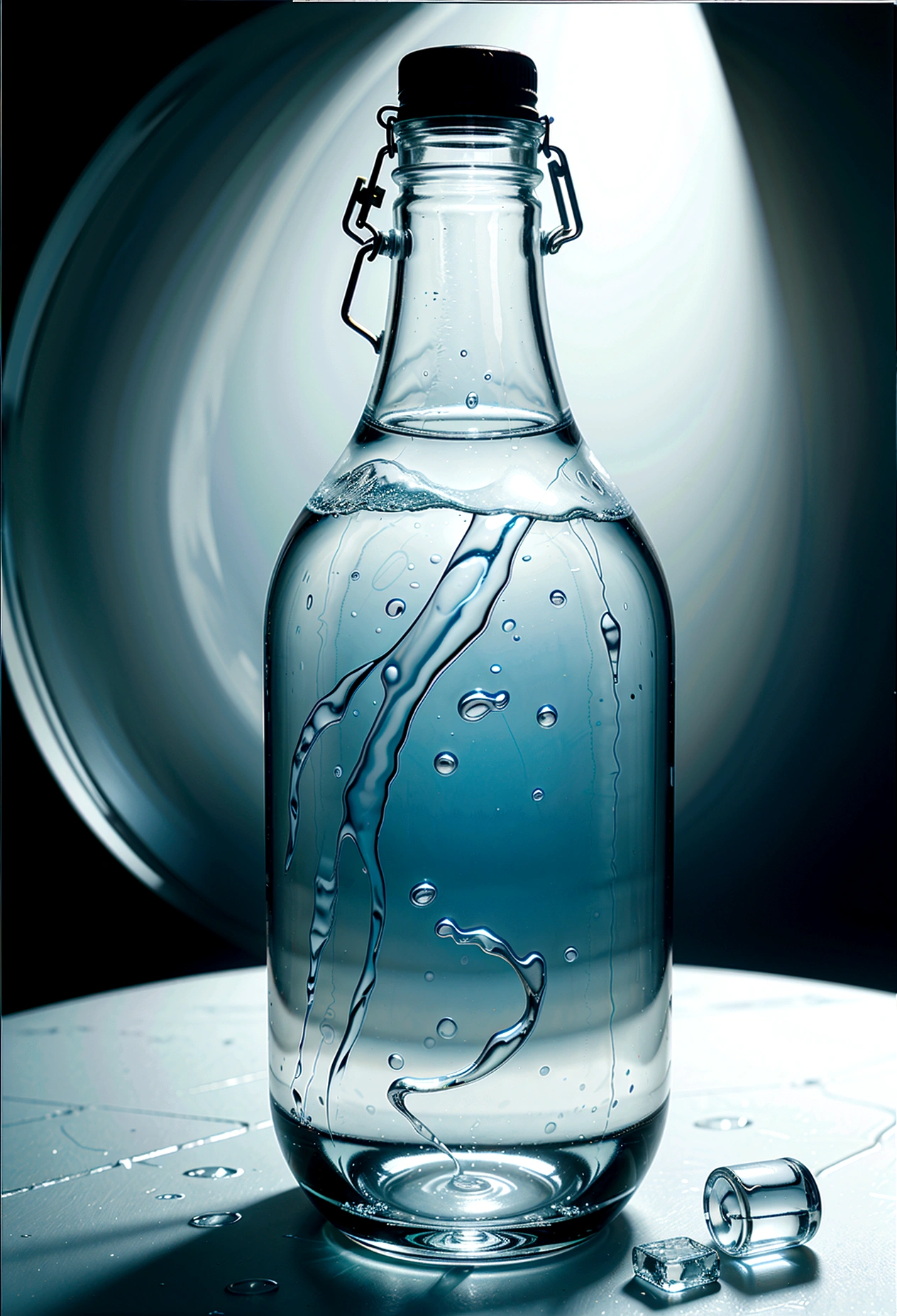 Place this plastic bottle in the ice cubes