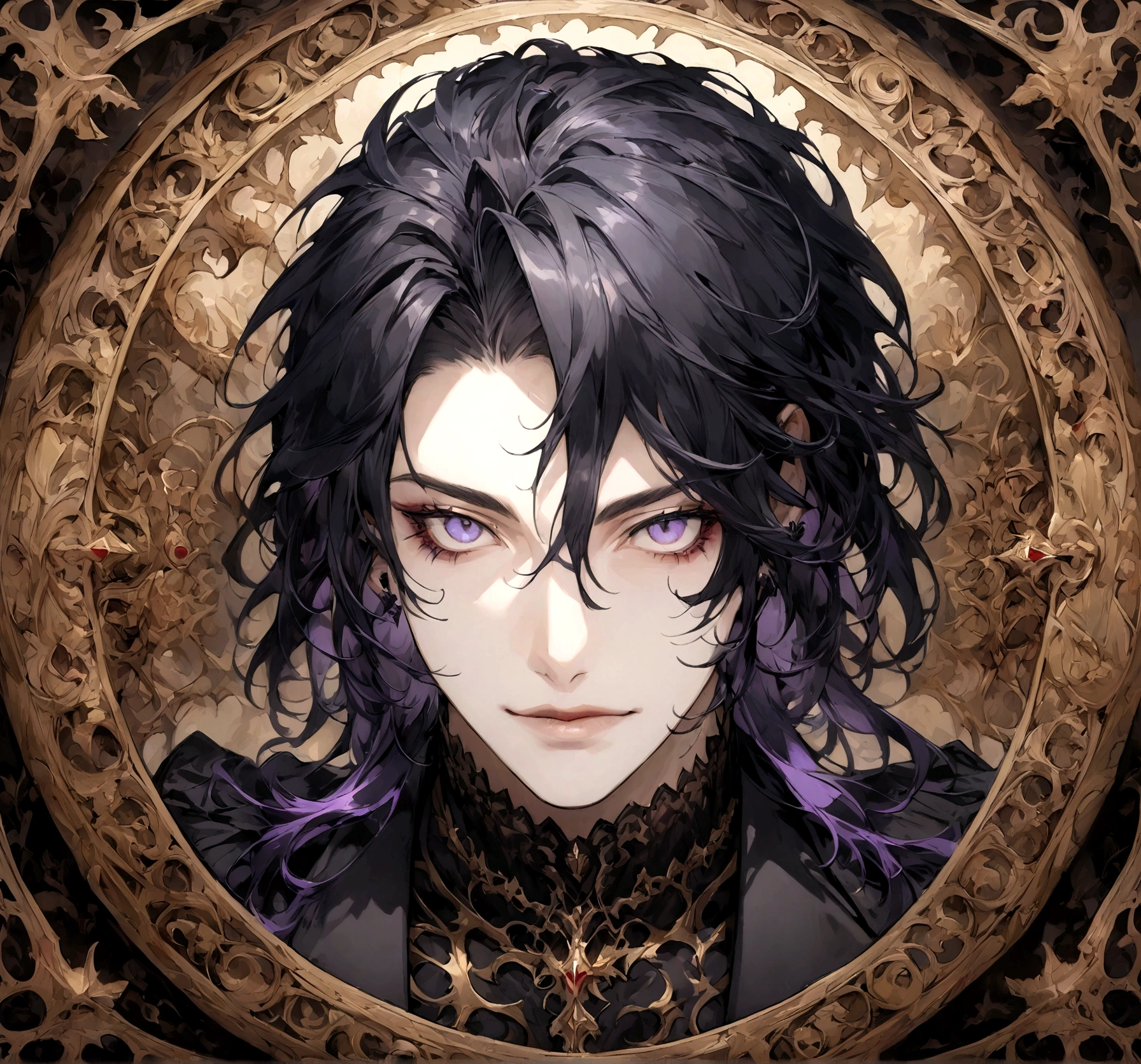 Generate a handsome goth businessman in a portrait