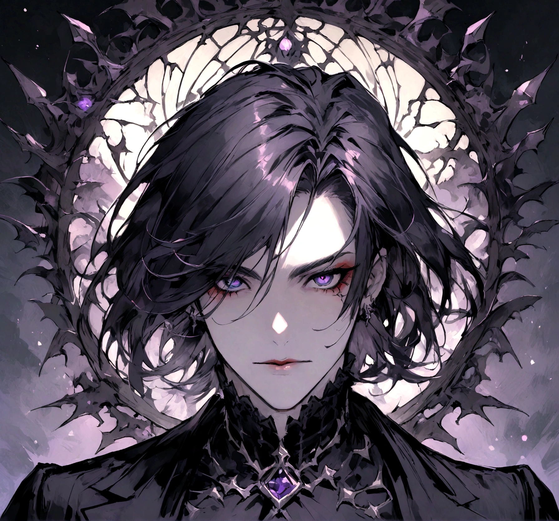 Generate a handsome goth businessman in a portrait