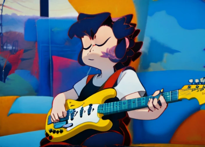 Gladys playing Electric Guitar Solos in Paris
