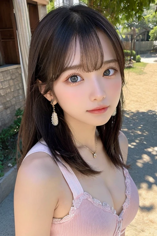 (Full body photo)、(2 girls), (Perfect hands:1.2), (Perfect Anatomy:1.2), (highest quality:1.3), (masterpiece:1.3), (Very detailed:0.8), 18-year-old, Perfect Face, Cute and symmetrical face, Baby Face, Pink Lips, (:1.1), High resolution,   8k,  Happy, charm的な,   (toru asakura: 1.3),  (Beautiful Face: 1.1), beautiful girl, cute, charm, beautiful detailed 顔, blue eyes, detailed 目s, Sparkling eyes, charm的な目の反射, Sparkling eyes, Pupil depth and three-dimensional effect, Light of the sun, Small breasts、Detailed skin, Shiny skin, (Wolf Cut)Beach、Earrings, necklace, Earrings, accessories, Small Head, (((NSFW)))、(((Very hairy pubes)))