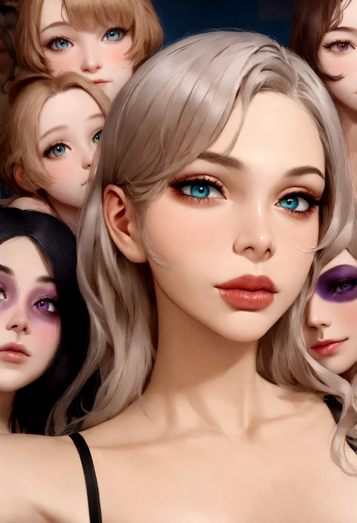 latina woman rammed with , fille sexy aux yeux marrons, Portrait de Sophie Mudd, cheveux bruns et grands yeux, selfie d'une jeune femme, Yeux de chambre, violette myers, sans maquillage, maquillage naturel, regarder directement la caméra, visage avec artgram, maquillage subtil, superbe photo de plein visage, dans le club, clivage, ultra realistic