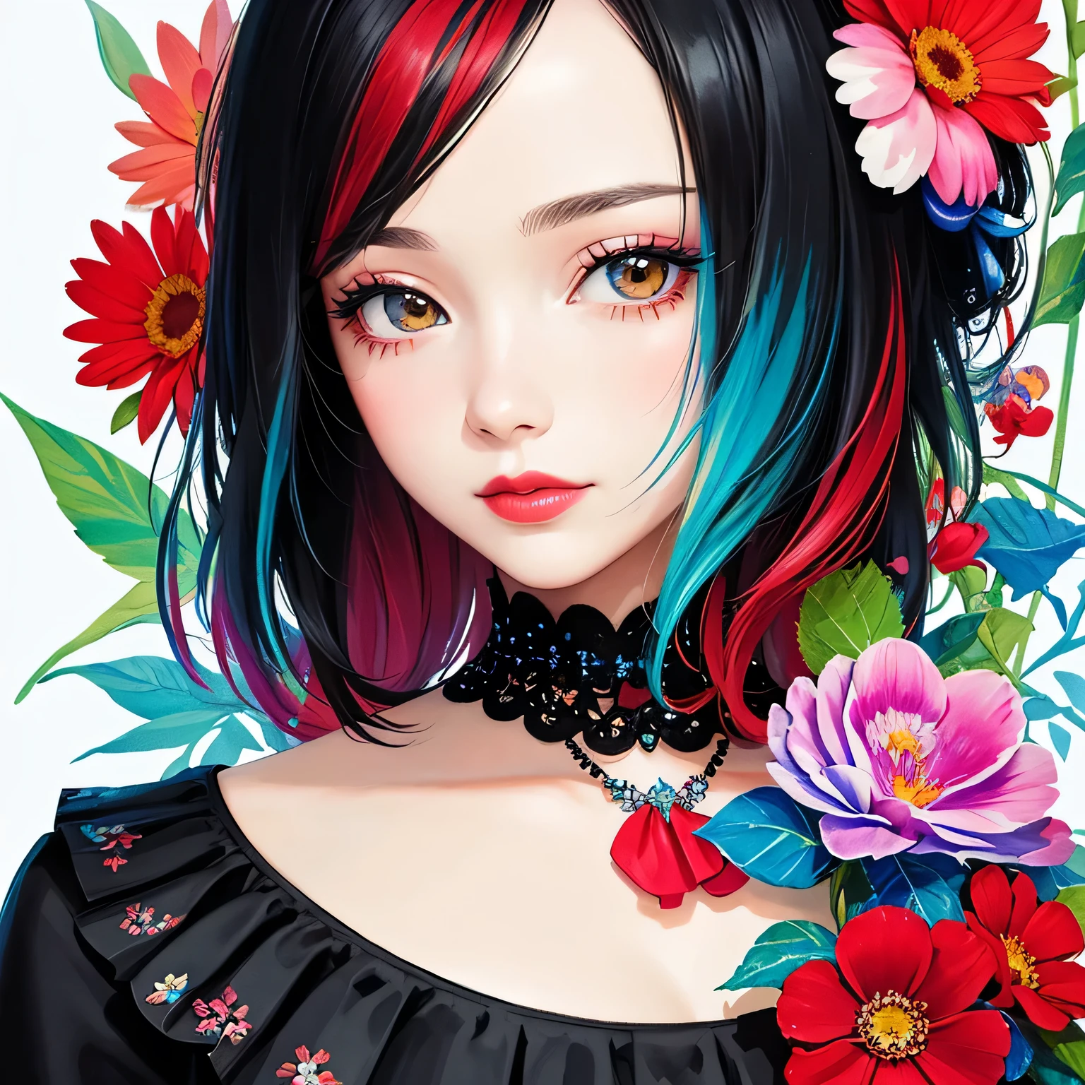 Black Star Red and White Style、(((stylish fashion))), 8K Quality、Intense watercolor, Detailed watercolor art, Watercolor splash, Surreal, avant-garde pop art, Beautiful and expressive paintings, Beautiful artwork illustration, Very colorful tones, wonderful, Cool beauty, highest quality、Official Art, Vector art, Stylish design, (((The most beautiful girl))), Lips in Love, (((highest quality))), HDR, ((detailed)), (((Doodle Art)), ((masterpiece)), ((Super detailed)), (((Colorful flowers))),(((Stylish))), Harbor View Hill, Lips in Love, hopeful look
