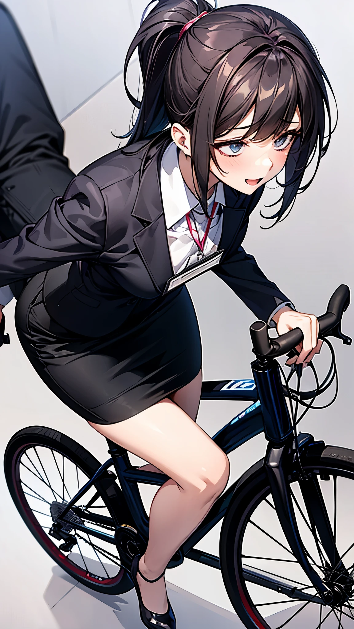 side shot,full body,Bicycle pedaling,office worker,woman in her 20s,orgasm:1.3,ahegao:1.3,suit,ID Card,pencil  skirt,looking up to the heavens,crowd,#Quality UHD,1080P,16k,4K,8k,absolutely,absurdres,anatomically correct,award winning,best quality,ccurate,HD,high details,high quality,highres,masterpiece ,photorealistic,raw photo,resolution,retina,super detail,textured skin,ultra detailed ,ultra high res