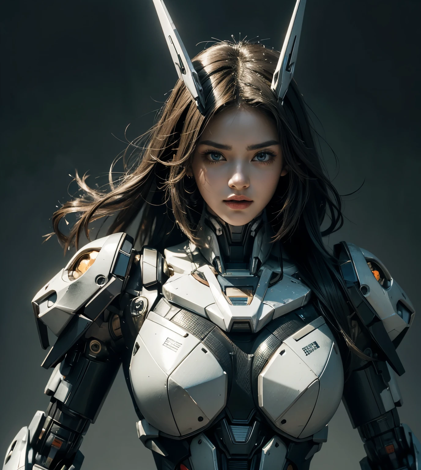Textured skin, Super Detail, high details, High quality, Best Quality, hight resolution, 1080p, hard disk, Beautiful,(Gundam),beautiful cyborg woman,Mecha Cyborg Girl,Battle Mode,Girl with a Mecha Body,She wears a futuristic Gundam mecha,A powerful cyborg woman, sleek and futuristic, with advanced mechanical augmentations that enhance her strength and capabilities.