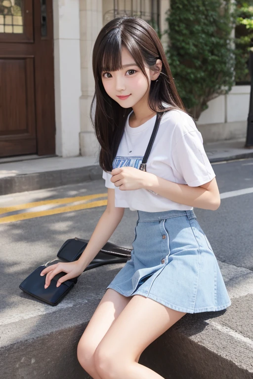 Cute Girls､high school girl､See-through､stockings､Light blue mini skirt､sit
