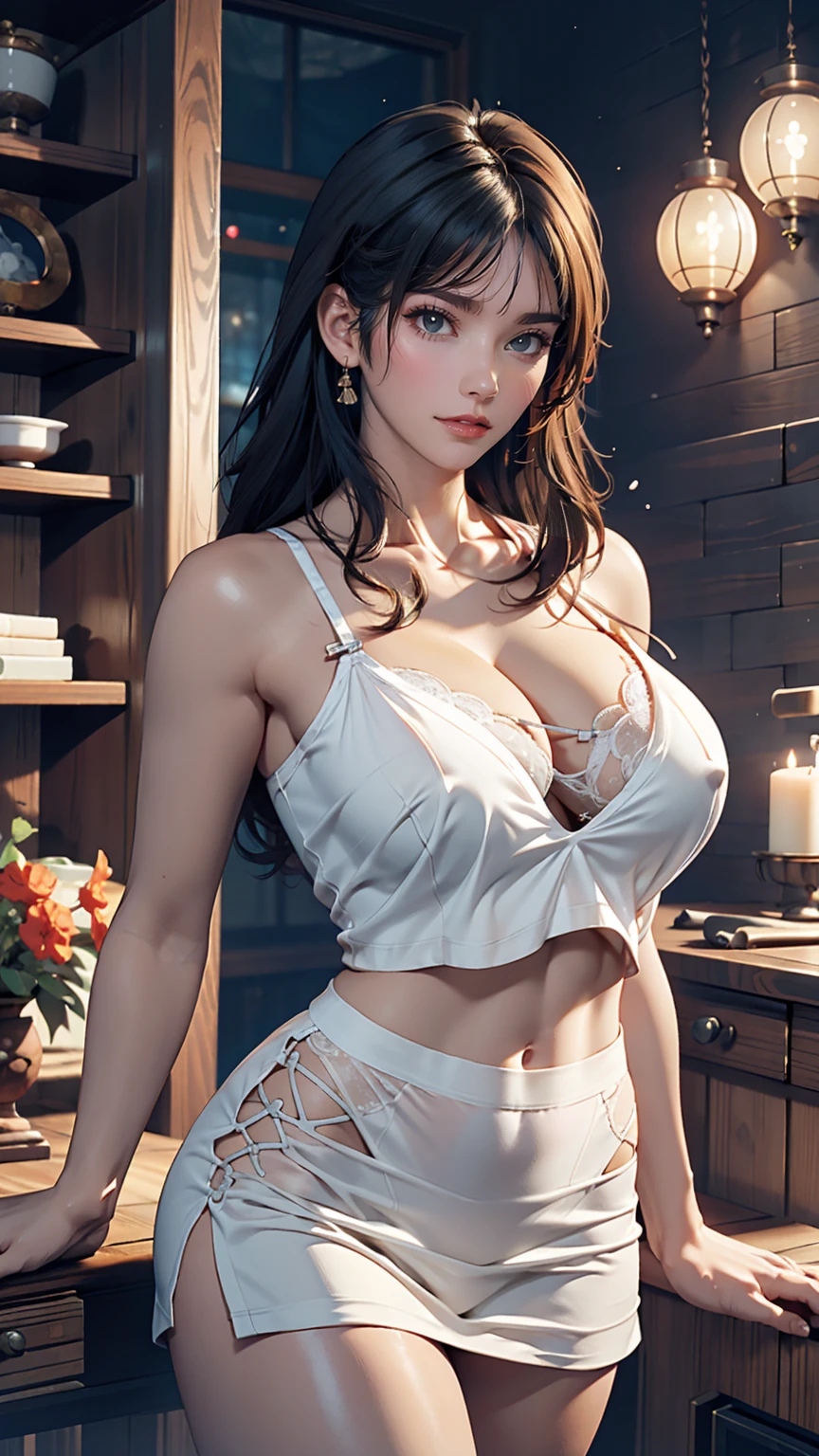 Beautiful abstract t-shirt design, Topics on pixiv, Anime Photorealistic Style, High Quality Vectors, Beautiful busty Shogun Raiden in revealing lingerie, Genshin Impact, Final Fantasy, Large tears, Curvaceous but slender, Dynamic pose, Diablo style isometric view, She is covered in body oil, View Viewer, BDSM, Naughty, transformation, Fascinating, Balanced Design, Perfect composition, Innovative graphic design using advanced machine learning and data science, Professional Quality, High resolution, 8k