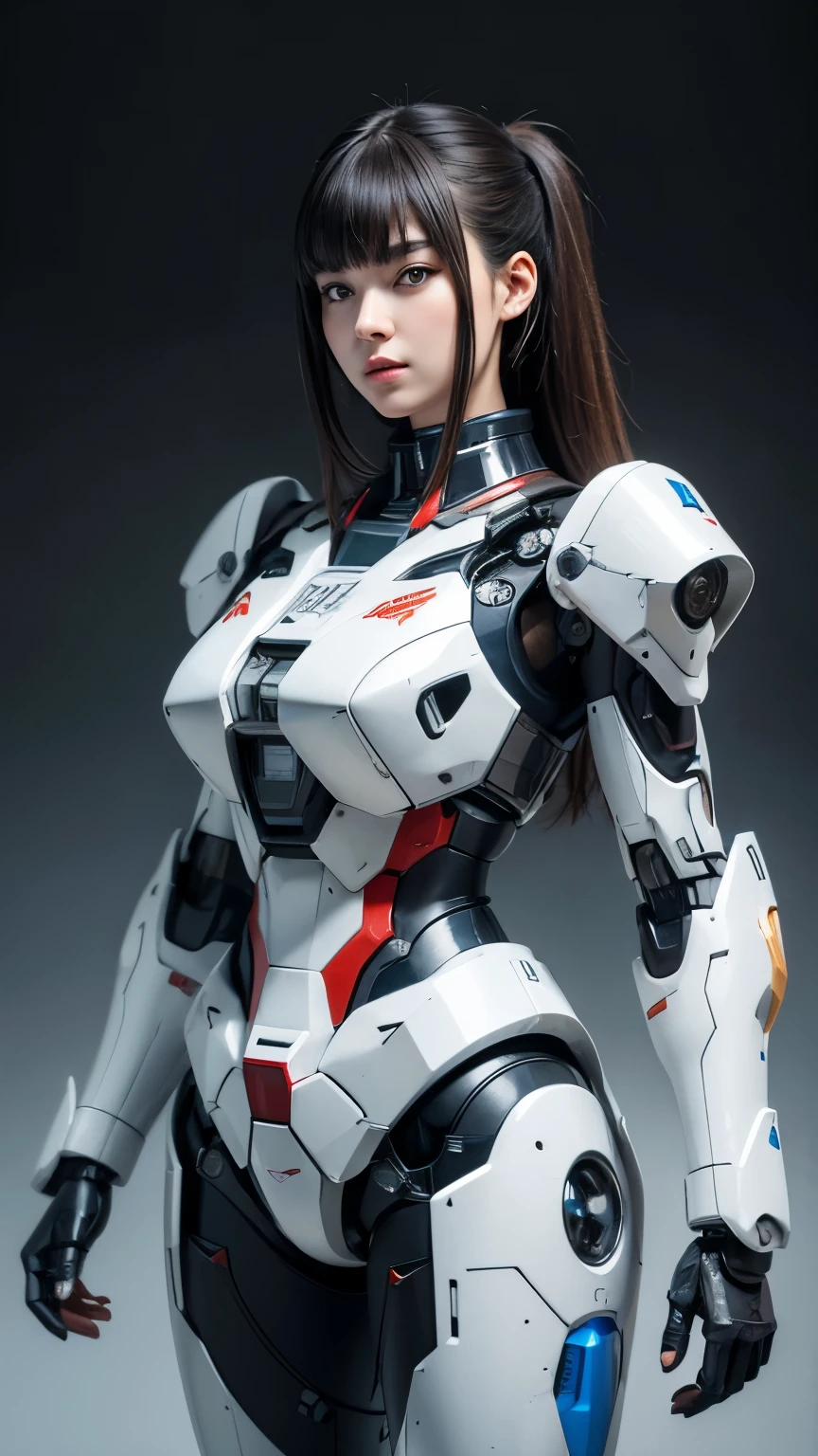 Textured skin, Super Detail, high details, High quality, Best Quality, hight resolution, 1080p, hard disk, Beautiful,(Gundam),beautiful cyborg woman,Mecha Cyborg Girl,Battle Mode,Girl with a Mecha Body,She wears a futuristic Gundam mecha,A powerful cyborg woman, sleek and futuristic, with advanced mechanical augmentations that enhance her strength and capabilities.