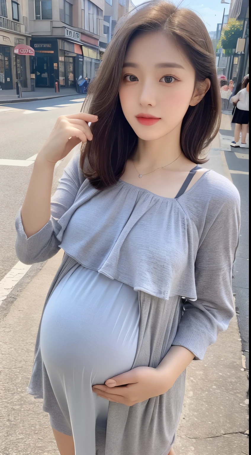 1girl, (looking at the viewer), (bokeh: 1.1), split lips, expressionless, realistic, arm behind head, pantyhose,
pants, skyline,, pregnant, big belly of pregnant, pregnant nine months,
best quality, (photorealistic: 1.4), ultra highres,