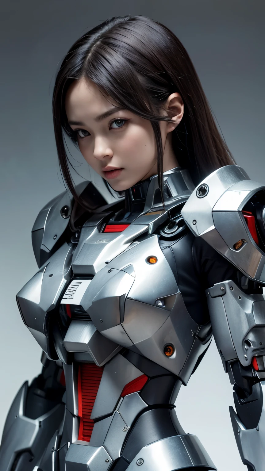 Textured skin, Super Detail, high details, High quality, Best Quality, hight resolution, 1080p, hard disk, Beautiful,(Gundam),beautiful cyborg woman,Mecha Cyborg Girl,Battle Mode,Girl with a Mecha Body,She wears a futuristic Gundam mecha,A powerful cyborg woman, sleek and futuristic, with advanced mechanical augmentations that enhance her strength and capabilities.