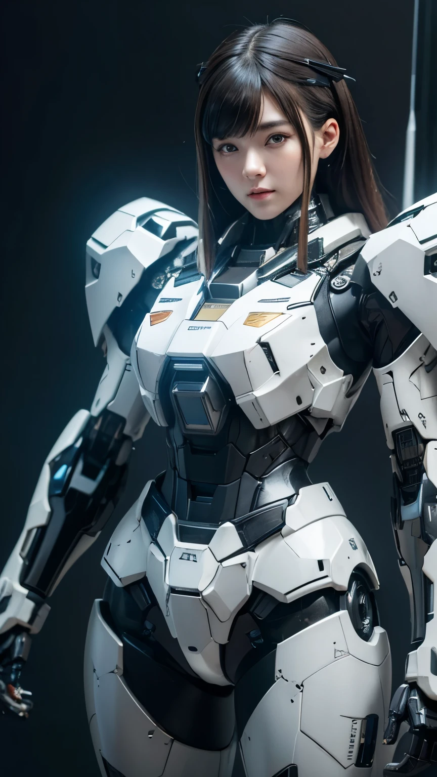 Textured skin, Super Detail, high details, High quality, Best Quality, hight resolution, 1080p, hard disk, Beautiful,(Gundam),beautiful cyborg woman,Mecha Cyborg Girl,Battle Mode,Girl with a Mecha Body,She wears a futuristic Gundam mecha,A powerful cyborg woman, sleek and futuristic, with advanced mechanical augmentations that enhance her strength and capabilities.