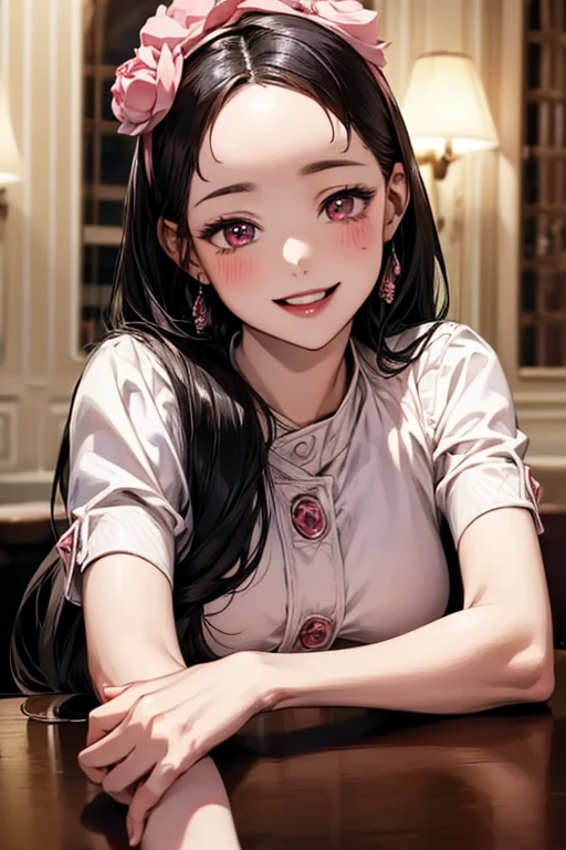 ((forehead)), masterpiece, masterpiece_portrait, distinct, distinct_image, high_resolution, highres, high_quality_anime, high_quality, hyper_detail, finely_detailed,4K, sexy body, ((black hair)), pink eyes, smile, happy, Pastry Chef, bakery, ((whole body)), Bakery