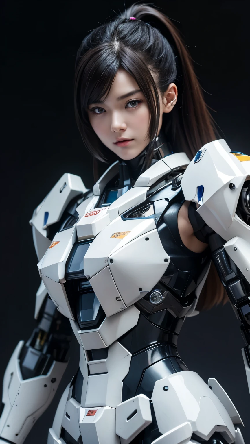 Textured skin, Super Detail, high details, High quality, Best Quality, hight resolution, 1080p, hard disk, Beautiful,(Gundam),beautiful cyborg woman,Mecha Cyborg Girl,Battle Mode,Girl with a Mecha Body,She wears a futuristic Gundam mecha,A powerful cyborg woman, sleek and futuristic, with advanced mechanical augmentations that enhance her strength and capabilities.