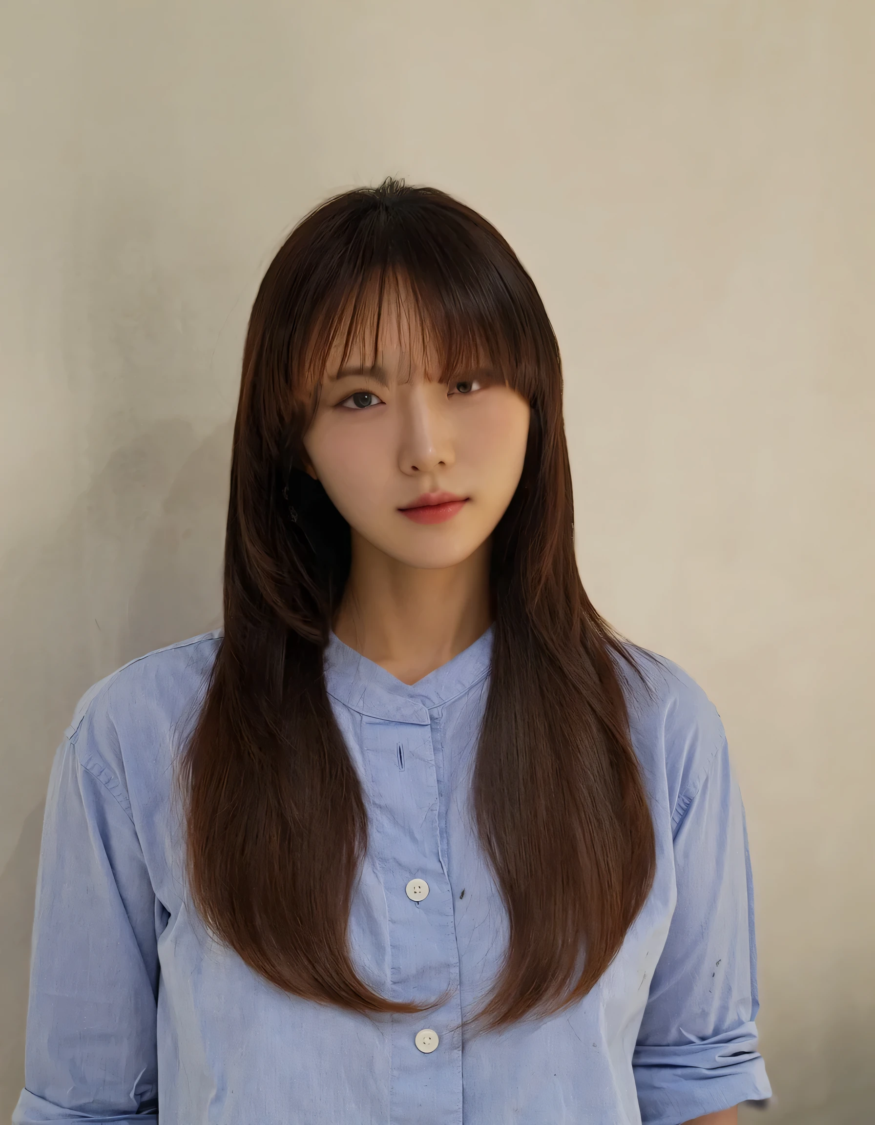 Best Quality, 8k, Masterpiece, (Portrait: 1.3), (photo realistic:1.4), (hyper realistic:1.4), Sharp Focus, looking at viewer, (smoother lighting:1.1), (increase cinematic lighting quality:0.9), realistic lighting, backlighting, light on face, ray trace, (brightening light:1.2), (Increase quality:1.4), sharp detail, (best quality real texture skin:1.4), finely detailed eyes, black_eyes, finely detailed face, 25 year old Korean woman