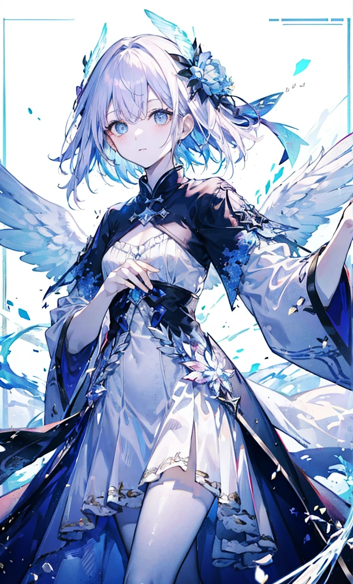 The angel is depicted with a pale and shineing cot has heterochromatic eyes.、Its skin seems to radiate an otherworldly shine。he、Symbol of divinity、Decorated with a pair of shining fair wings。This scene is really amazing.、它捕捉了這些天體的美麗和mystery。Angelic、pale、shine、color、Shine、Rare Treasure、shine、Shine、fair、Wingspan、Holiness、fair、Charm、beauty、mystery。