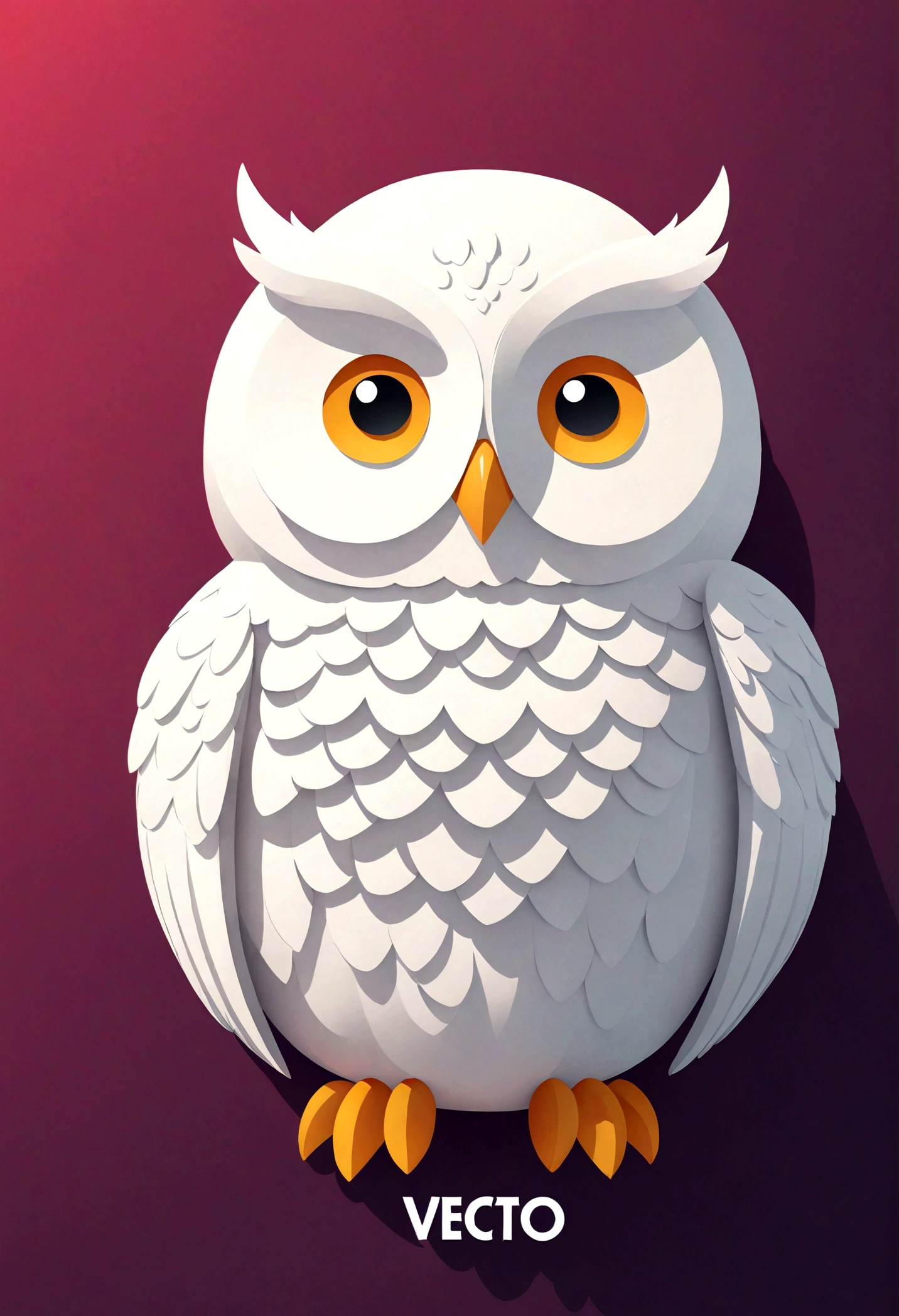 Vector art minimalist logo illustration very cute 3d white owl doll vector art type, detailed, Beautiful artistic rendering in clean minimalist cartoon style