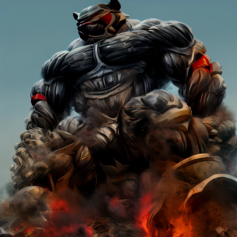 (masterpiece. official art. 8k. best quality. detailed full body. full body.)

(situation 1 : dominating INCINEROAR. focus GIANT mechanical Muscular INCINEROAR is trampling the CITY. macro. stomp. Low-angle perspective. emphasizing the immense size. The perspective is from below, emphasizing the sheer majesty and power of the Giant. giant art. He is much bigger than a skyscraper. Giga Giants. micro city. looking down. Step on the city and destroy it.)

(situation 2 :smoke and flames rising from the destruction in the city)

(Additional details 1: wearing a full-face helmet. helmet is jet black. The color of NANOSUIT is jet black. high-tech bio-mecha armor. real texture material. whole body shines like metal. Wearing cyberpunk mecha. emphasizes the muscles. suit fully made of metal. intricate armor. Robotic suit. suit fully made of metal. NANOSUIT with the same design as INCINEROAR.).

(Additional details 2: (Detailed head. Detailed Body. Detailed abs. gigantic muscles. HYPER MUSCLES. Gigachad Muscular. big muscle. pecs. triceps. traps. unusually developed muscular body. body full of huge muscles. showing off muscles. pectorales enormes. Exaggeratedly huge muscles. huge muscles. long legs.).

(Additional details 3: nj5furry, Spread wings. It has wings. White have big wings. The claws are sharp. Sharp teeth.5 toes.).

(Additional details 4: black color hyper penis. hyper black penis. big penis)