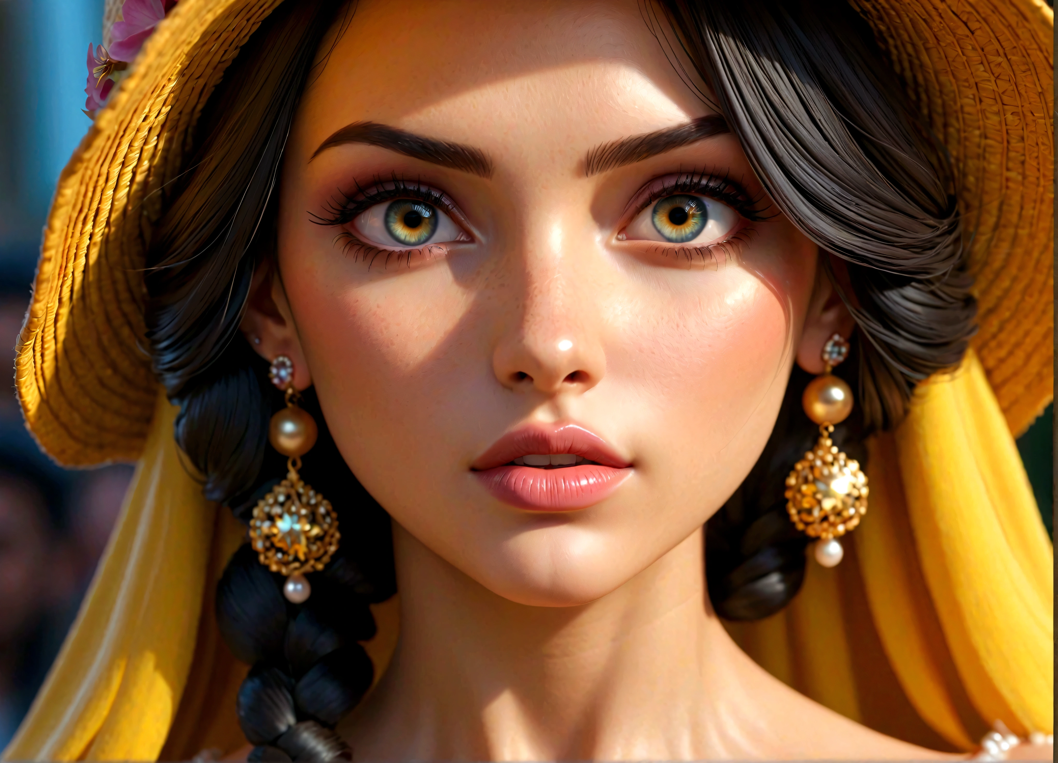 1 garota, salome (one piece), one piece, cobriu seios gigantescos, lindos olhos detalhados, beautiful detailed lips, rosto extremamente detalhado, long eyelashes, realista, photorealista, photo-realista:1.37, (melhor qualidade, 4k, 8K, high resolution, Obra de arte:1.2), ultra-detalhado, HDR, UHD, studio lighting, Pintura ultrafina, sharp focus, physically based rendering, extreme detailed description, Profissional, cores vivas, Bokeh, pintura digital, altamente detalhado, detalhes intrincados, elegante, gracioso, sereno, soft lighting, Paleta de cores quentes